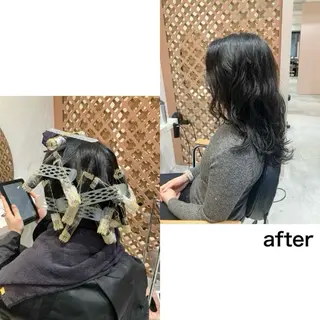 セミロング パーマ 川間 将彦のヘアスタイル