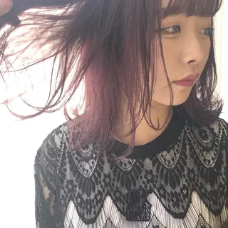 ミディアム カラー ORIKA 美容室のヘアスタイル