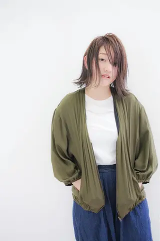 ミディアム カラー 【ショートスタイル】 志波李空のヘアスタイル