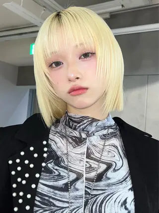 ミディアム 顔まわり/ボブウルフ 🤍愛唯(めい)のヘアスタイル