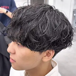 パーマ メンズ 💋ホワイトメッシュ /パーマ/メンズ💋のヘアスタイル