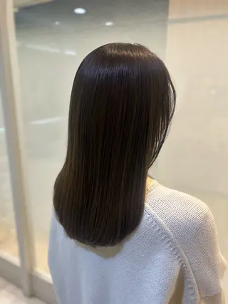 セミロング カラー 艶質改善/縮毛矯正 ササキナツミのヘアスタイル