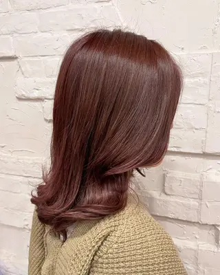 ミディアム カラー 【ピンク/韓国ヘア/ ヘアセット】亜海のヘアスタイル