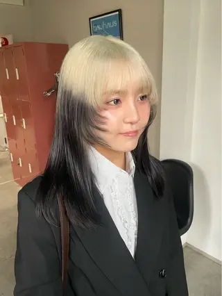 ミディアム カラー ハイトーン/メンズ/ デザイン/梅田/ミユのヘアスタイル