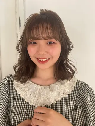 セミロング カラー ヘアアレンジ ユウナ🎀レイヤー/ 暖色カラーのヘアスタイル