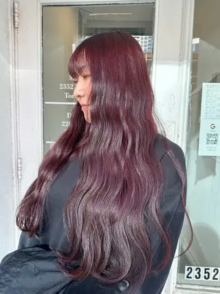 ロング カラー Aust hair Stella新宿所属・Yuki☺︎パーマ レイヤーカットのヘアスタイル