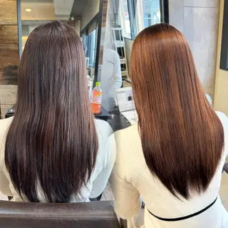 ロング rioカット縮毛 矯正♡韓国レイヤーのヘアスタイル