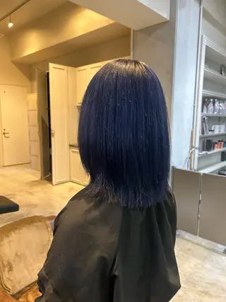 ミディアム カラー 髪質改善×ハイトーン レイヤー天神美容室のヘアスタイル