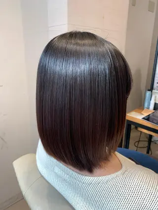 ミディアム soëll所属・🤍そぶえ　ゆうな/ 暖色カラー/縮毛矯正のヘアスタイル