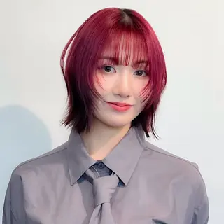 ミディアム カラー 川畑 あやかのヘアスタイル