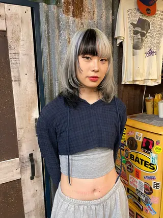 セミロング カラー 里見 颯太のヘアスタイル