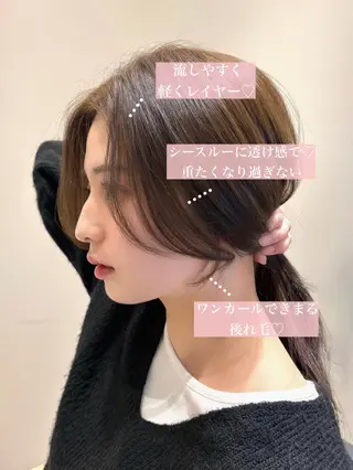 ロング 透明感カラー/顔周り カット🎀ヒラバルのヘアスタイル