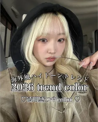 ロング 艶髪ハイトーンカラー 渋谷🎀ririkaのヘアスタイル