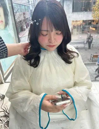 ミディアム ありむらもえ/ 透明感カラーのヘアスタイル