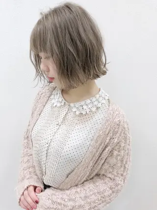 ショート 透明感カラー／ 髪質改善／ボブ／中山のヘアスタイル
