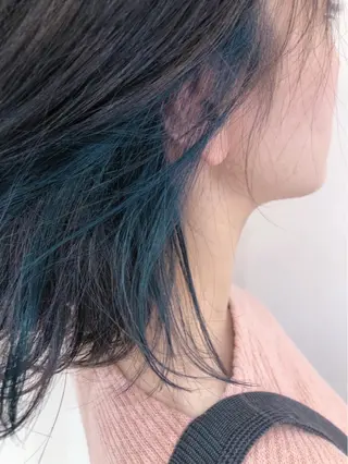 ミディアム カラー 細めハイライト🩶 ボブ/レイヤーカットのヘアスタイル