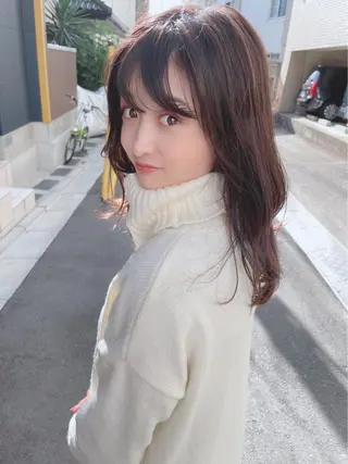 ミディアム カラー パーマ 【公式】amble luxe池袋東口🩷のヘアスタイル