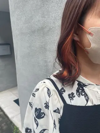 ミディアム カラー 顔周りカット 🎀サヤカ🎀のヘアスタイル