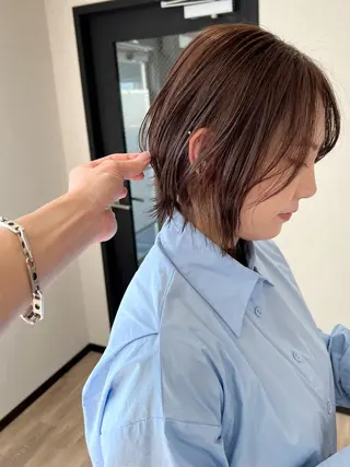 ショート カラー 🌱小顔魅せカット 透明感カラー/泉綺のヘアスタイル