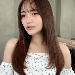 ロング ボブ/レイヤー/ 縮毛矯正/ 渡邊莉玖のヘアスタイル