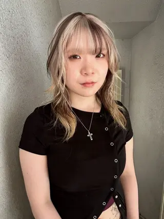 セミロング カラー ケアパーマ/ケアブリ ーチdaisukeのヘアスタイル