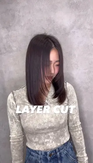 セミロング カラー ブリーチ無しダブル カラー特化/🫧中村のヘアスタイル