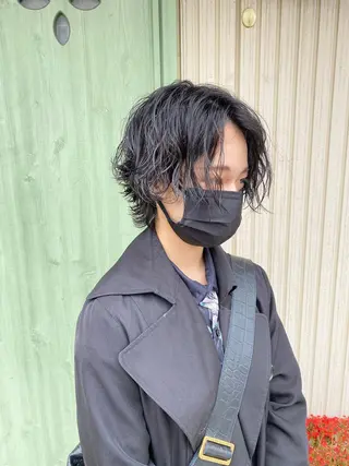 ショート カラー パーマ ヘアアレンジ y.s.h所属・ハイトーンカラー🌈 メンズパーマ鈴木康平のヘアスタイル