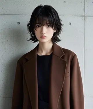 ミディアム ウルフカット 811 大阪梅田 ウルフのヘアスタイル