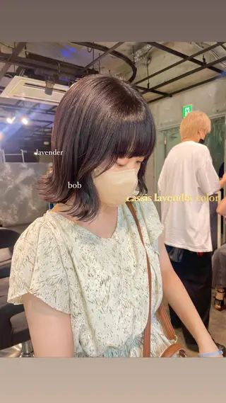 ショート カラー パーマ ヘアアレンジ メンズ キッズ ネイル マツエク・マツパ アイブロウ 透明感カラー・レイヤ ー🎀amika🎀のヘアスタイル