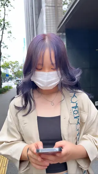 カラー えんぐちとも／透明感 カラー／博多ボブのヘアスタイル