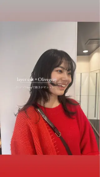 セミロング ブリーチカラー/ベー ジュ/Hono🦖のヘアスタイル