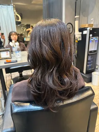 セミロング カラー メンズカット/パーマ 艶カラーTAIGA︎のヘアスタイル