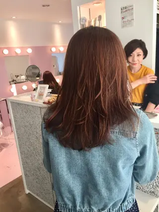 セミロング 所渉/韓国レイヤー /ウルフカットのヘアスタイル