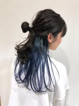 ロング カラー パーマ ヘアアレンジ ネイル マツエク・マツパ seen所属・境 健助のヘアスタイル