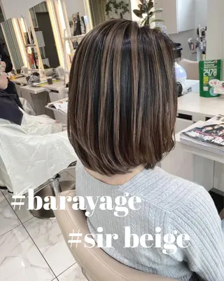 ミディアム カラー 山崎俊輔/髪質改善 /バレイヤージュのヘアスタイル