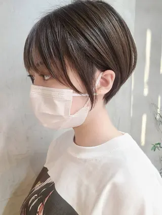 ショート カラー パーマ ヘアアレンジ ショートヘア原宿 fifth コシのヘアスタイル