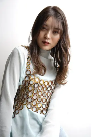 セミロング カラー ベージュ/インナー カラー🤍Rieのヘアスタイル