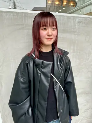 ミディアム カラー パーマ/透明感カラー /ボブ/吉田一生のヘアスタイル