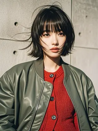 ミディアム ウルフカット 811 大阪梅田 ウルフのヘアスタイル