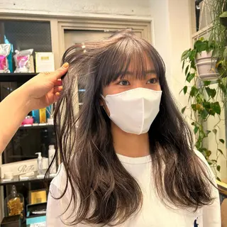 セミロング カラー じゅわっと暖色カラー 🍊Moemiのヘアスタイル