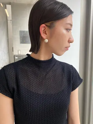 ショート カラー センターパート/ 暖色カラーayuのヘアスタイル