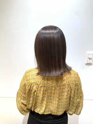 ミディアム カラー GO TODAY SHAiRE SALON 梅田店所属・赤み消しカラー/ボブ チャネリングカットのヘアスタイル