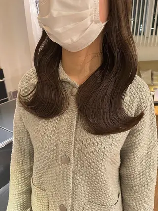 セミロング コテ巻きパーマ/韓国 パーマ/佐野のヘアスタイル