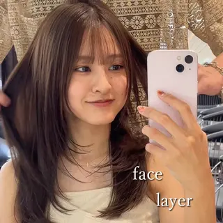 セミロング カラー 山崎/ボブ縮毛矯正 レイヤー髪質改善のヘアスタイル