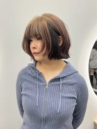 ミディアム カラー ベージュ⟡˖レイヤー ˖ ࣪⊹あずきのヘアスタイル