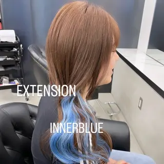 ロング カラー エクステ🩵ブリーチ 韓国ヘア🩵KAEのヘアスタイル