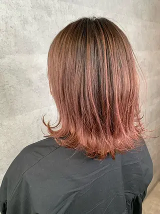 ミディアム カラー mimiiy梅田 中崎町ハイトーンのヘアスタイル