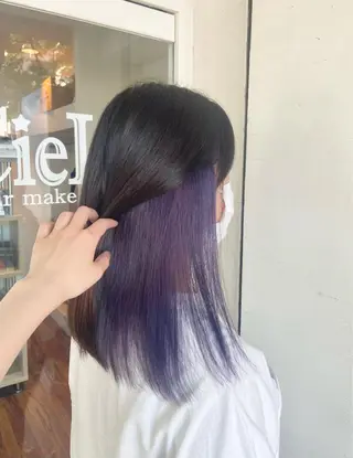 セミロング カラー 髪質改善/ストレート /透明感/西川奈穂のヘアスタイル