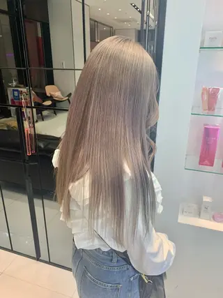 セミロング カラー ヘアアレンジ ハッシュカット/ 韓国ヘア☽⋰mahoのヘアスタイル