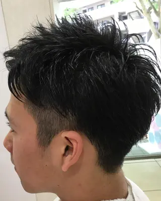 メンズ 髪質改善× ハイライト溝江のヘアスタイル